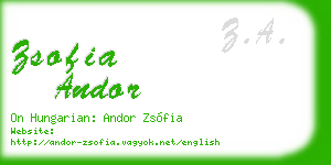 zsofia andor business card