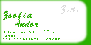 zsofia andor business card